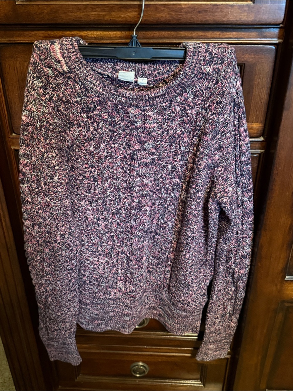 Women's Gap Marled Purple/Pink Cable Knit Sweater